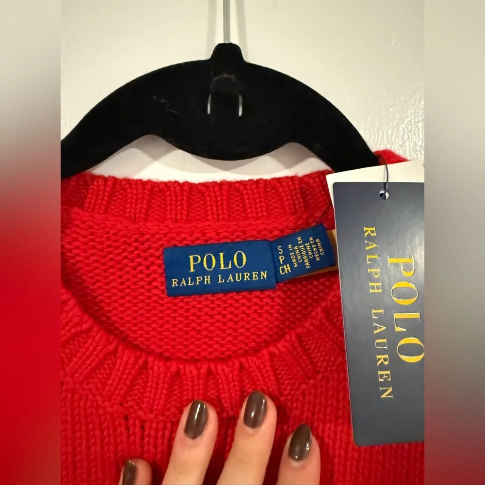 NWT! Ralph Lauren American Flag Cotton Crewneck Sweater - Picture 3 of 5